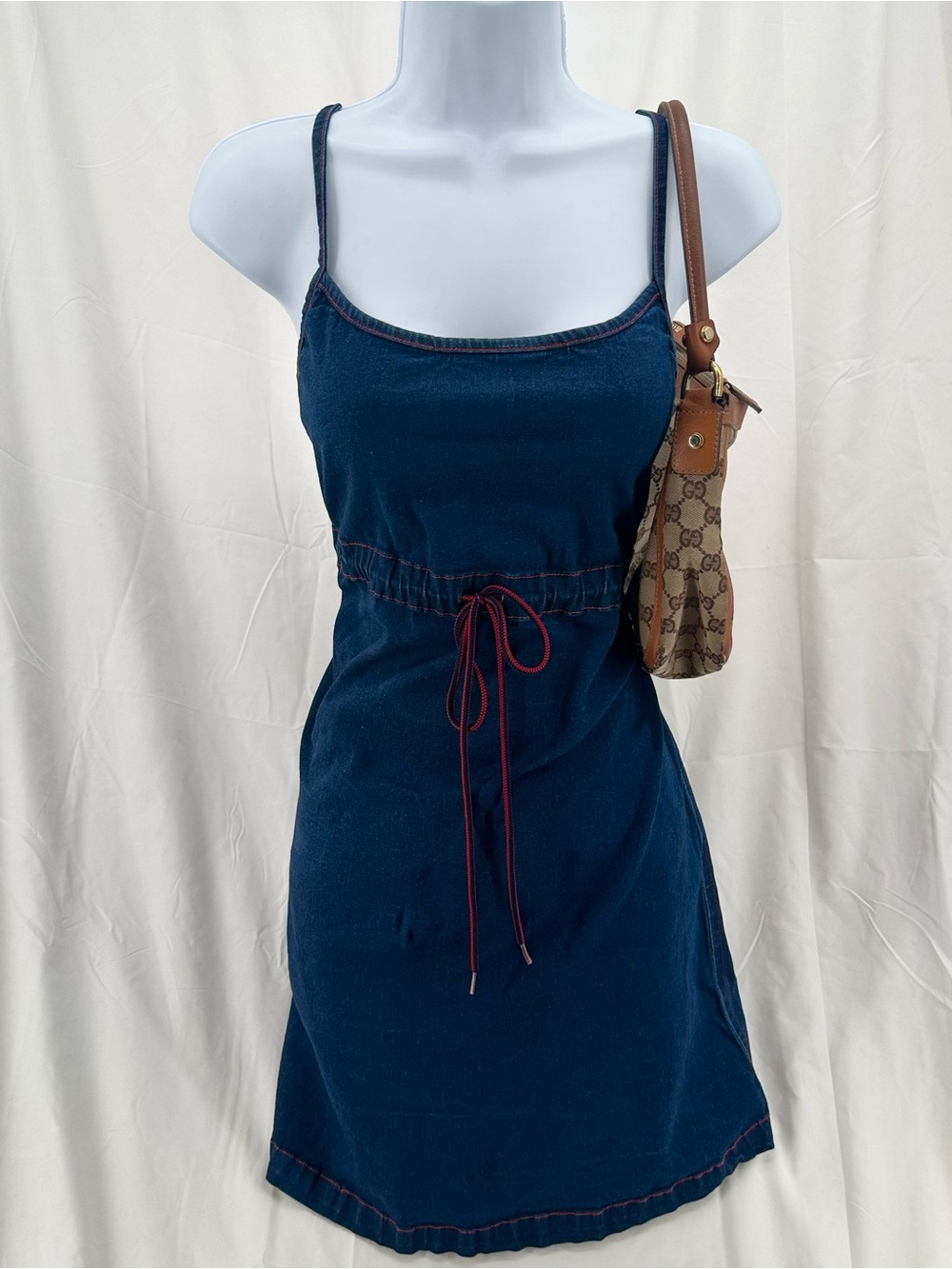 2000s Coquette Babydoll Silhouette Denim Dress